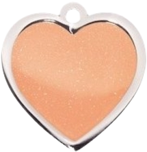 Salmon Pink Sparkle Small Heart Pet Tag