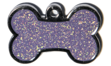 Purple Sparkle Small Bone Pet Tag